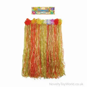 Fancy Dress Hawaii Skirt Hula With Flowers - Adult Size (62cm W x 60cm L)