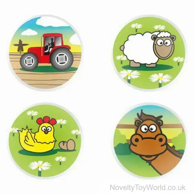 Farm Animal Bouncy Ball In Tub (3.3cm) | Bulk Farm Animal Toys For Children UK