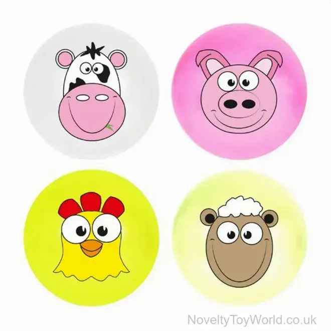 Farm Animal Face Inflatable Beach Balls - Small (30cm) | Party Blow Ups