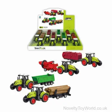 Farm Tractor & Trailer Set - Friction Powered (24.5cm)
