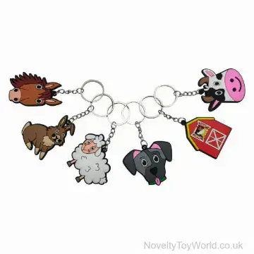 Farmyard Animal Rubber Keyring (6cm)