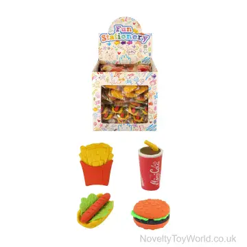 Fast Food Eraser - 4cm - 4 Assorted