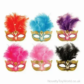 Feather Glitter Masks - Masquerade Party Accessory