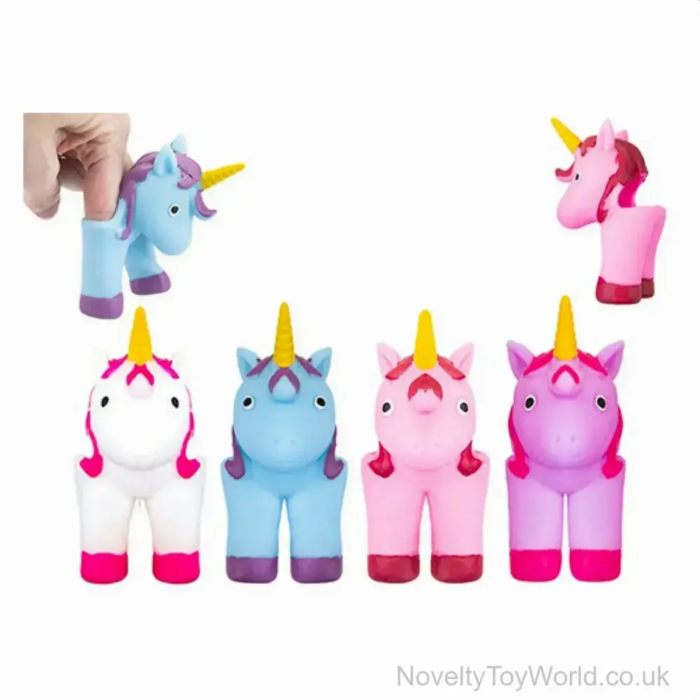 Finger Walking Unicorn Puppets 4 Assorted Colours Bulk Buy Toys UK