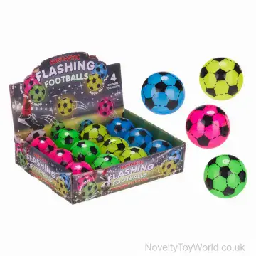 Flashing Light Up Bouncy Football - 4 Assorted (5.5cm)