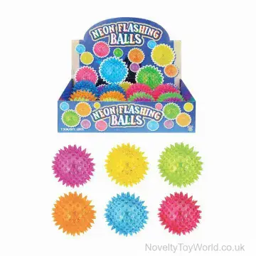 Flashing Neon Light Up Spikey Ball (7.5cm)