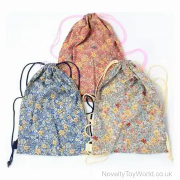 Floral Pattern Drawstring Bag for Children (35cm)