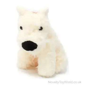 Fluffy Fury Plush Cream Dog Zip Shoulder Bag (28cm)