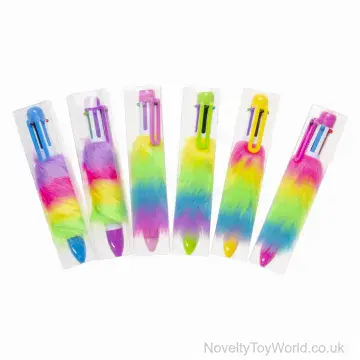 Fluffy Pen With Rainbow Fur (14cm)