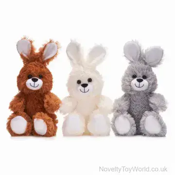 Fluffy Smiling Rabbit Soft Toy (21cm) - 3 Assorted