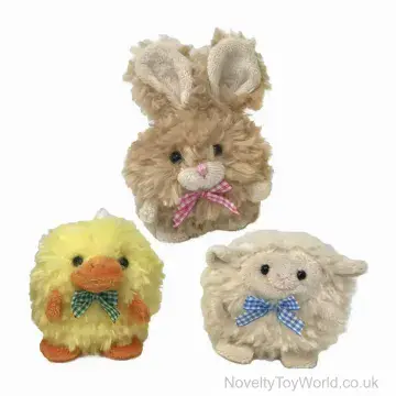 Fluffy Soft Plush Easter Animals- 3 Assorted (9cm)