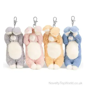 Fluffy Stuffed Bunny Keychain (12cm)