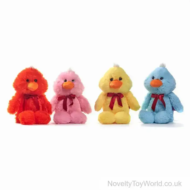 Fluffy Super Soft Plush Duck with Ribbon (32cm) | Cute Toys Wholesale