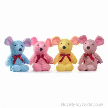 Fluffy Super Soft Plush Toy Mouse with Ribbon (32cm)