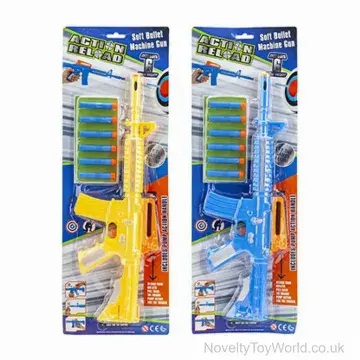 Foam Dart Machine Gun Toy - 6 Darts (42cm)