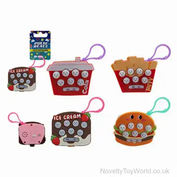 Food Themed Soft PVC Electronic Reaction Game Bag Clip
