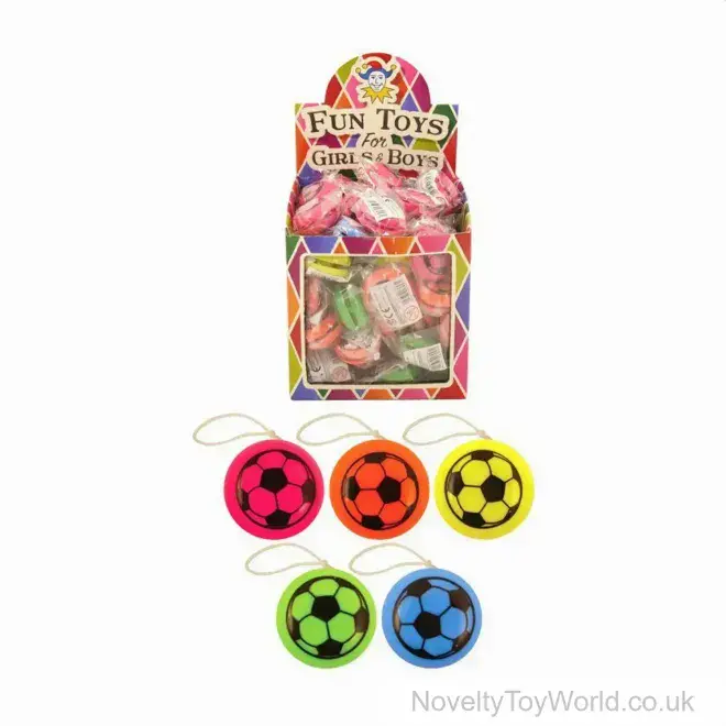 Football Design Plastic Yo-Yo (3.8cm) | Low Wholesale Price Kid's Gifts