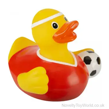 Football Player Novelty Rubber Duck - Red Shirt (8cm)