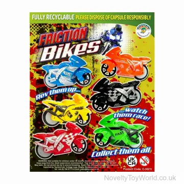 Friction Pull Back Motorbike Toy - 55mm Vending Capsule