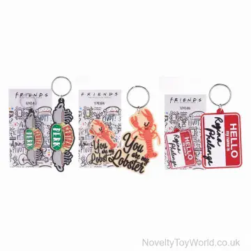 Friends Branded Novelty Rubber Keyrings - 3 Assorted
