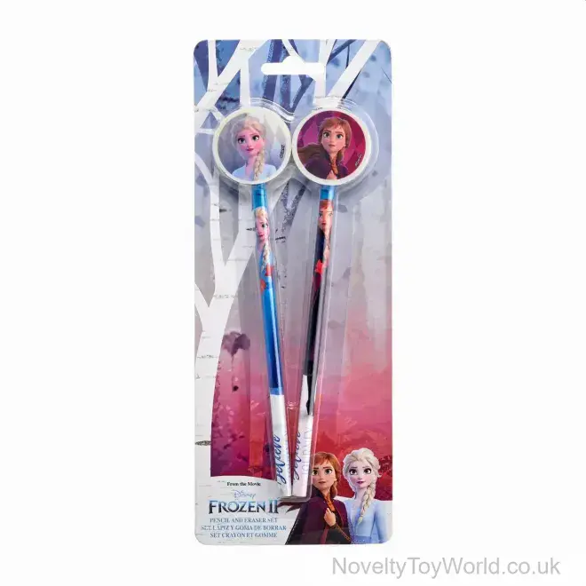 Wholesale | Frozen 2 Pack of 2 Pencils & Erasers Set - Kids Back to School Gift