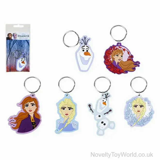 Frozen 2 Rubber 2D Keyrings  - 6 Assorted | Disney Wholesale Gifts
