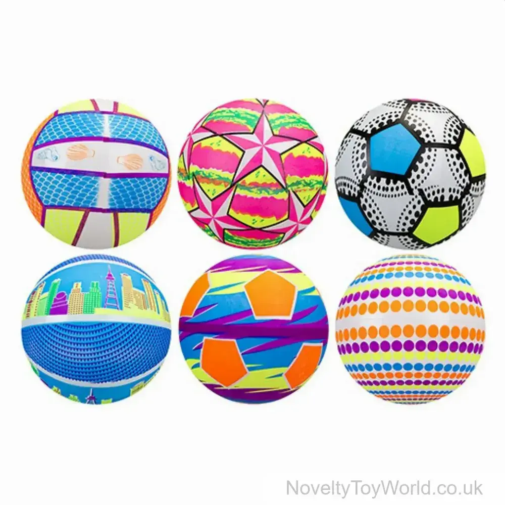 Funky Summer Neon PVC Summer Football - Assorted Designs (22cm ...