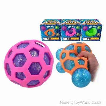 Giant Hex-Mesh Glitter Bead Sensory Stress Ball (11cm)
