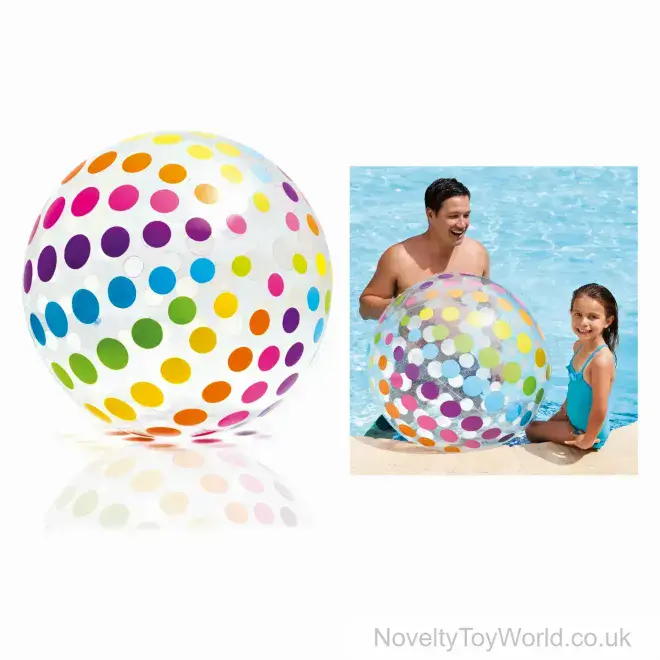 Giant Striped Intex Beach Ball (105cm) | Jumbo Inflatable Toys