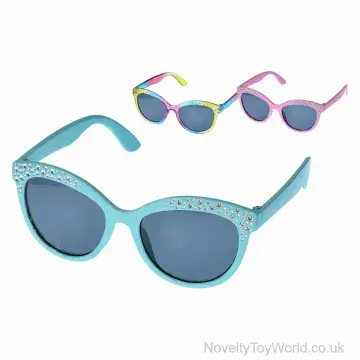 Girl's Cat Eye Sunglasses With Faux Diamonds