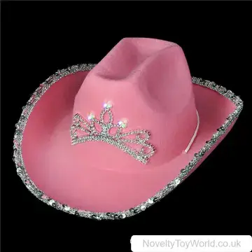 Girl's Pink Light Up Tiara Cowboy Hat - Kids