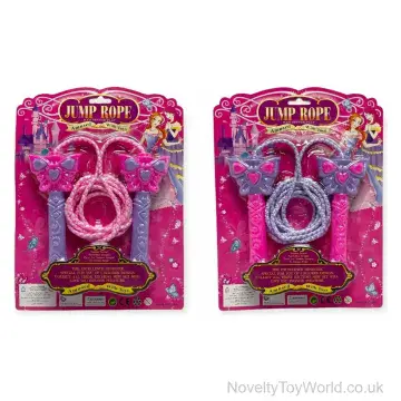 Girl's Princess Skipping Rope with Butterfly Handles (On Card)