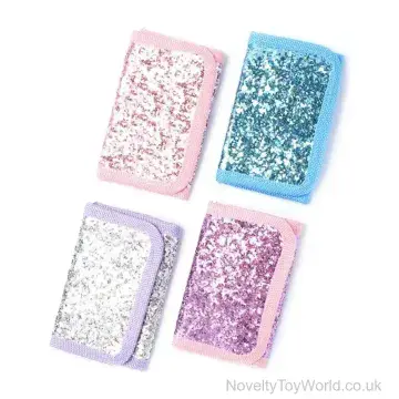 Girls Glitter Wallet - Assorted Colours (11cm)