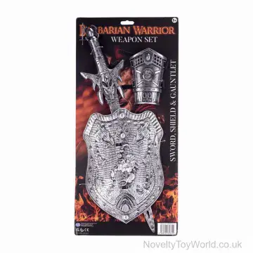 Gladiator Warrior Sword, Gauntlet & Shield Set