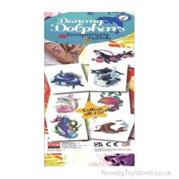 Glittered Dolphins Flat Pack Vending Tattoos