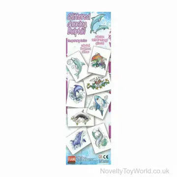 Glittered Dolphins Flat Pack Vending Tattoos