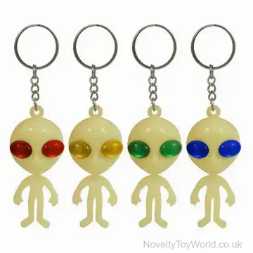 Glow in the Dark Alien Keyring - 6.3cm
