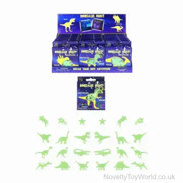 Glow In The Dark Dinosaur Decorations - 24 Pack
