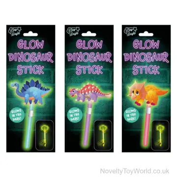 Glow In The Dark Dinosaur Stick - 3 Assorted (24cm)