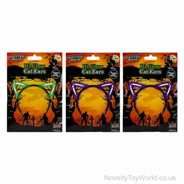 Glow in The Dark Fancy Dress Cat Ears  - Adult Size