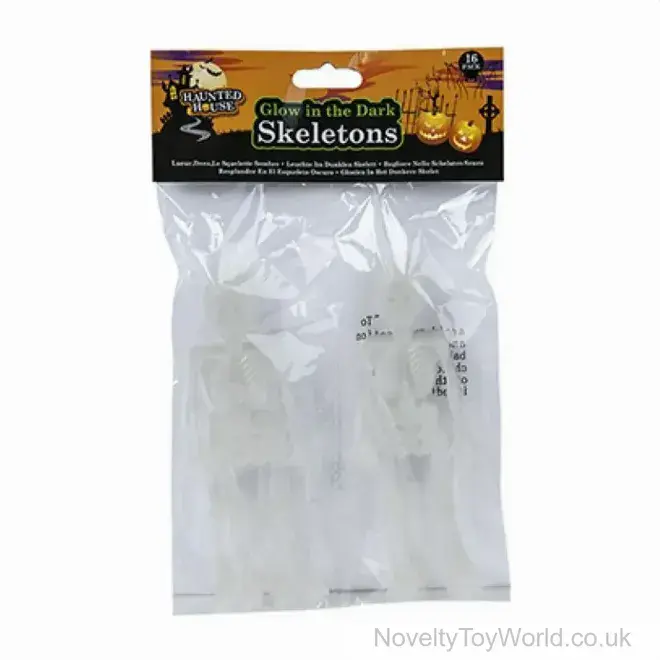 Glow in The Dark Halloween Skeletons (16cm) | Discount Wholesale Party Decorations