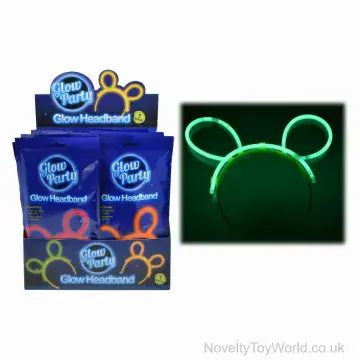 Glow In The Dark Mouse Ears Fancy Dress Headband