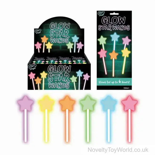 Bulk Buy | Glow In The Dark Princess Star Wands (20cm)