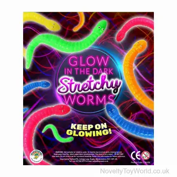 Glow In The Dark Stretchy Worm - 50mm Vending Capsule