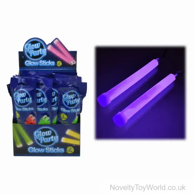 Glow Stick Pendant Necklaces - 2 Pack (15cm) | Wholesale Glowing Novelties