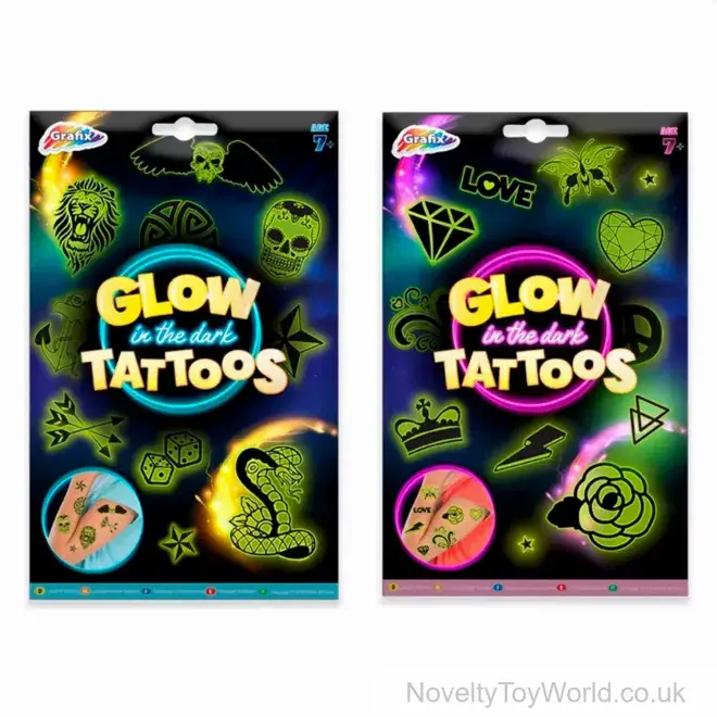 Bulk Buy | Glow Temporary Tattoo Transfers - Boy & Girl Assorted