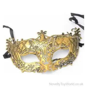 Gold Plastic Fancy Dress Masquerade Mask