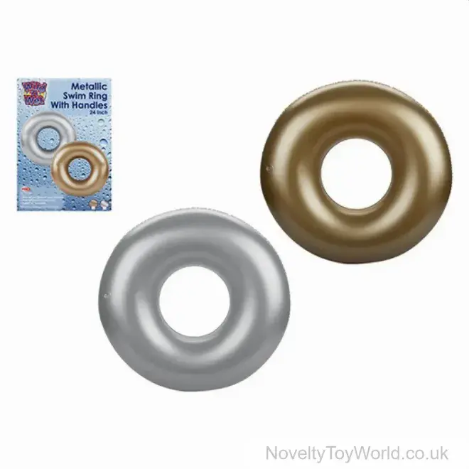 Gold & Silver Metallic Swim Rings (60cm) | Wholesale Pool Tubes