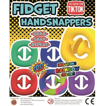 Grab & Snap Fidget Pop Sensory Handsnappers - 65mm Vend Capsule