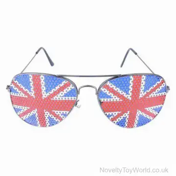 Great Britain Union Jack Mesh Lens Aviator Glasses